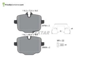 TEXTAR 34216867175 — TEXTAR RR BREAK PAD 2470401 34216867175 /