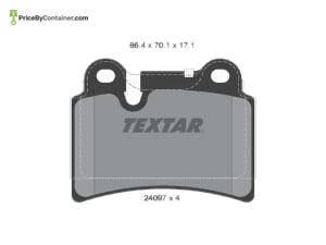 TEXTAR 7L6698451B — TEXTAR REAR BRK PAD–2409701 7L6698451B / 2409701